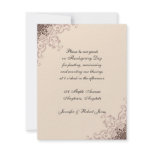 Corner Scroll in Espresso and Wine on Ecru Personalized Announcement