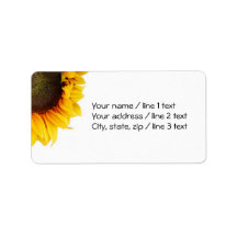 Corner Sunflower Address Labels - Large