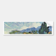 Cornfield With Cypresses By Vincent Van Gogh Bumper Stickers