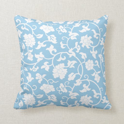 Cornflower Blue Floral Pillow Zazzle