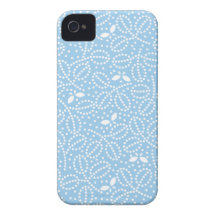 Cornflower Blue Leaf & Butterfly iPhone4S Case iPhone 4 Covers