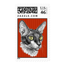 Cornish Rex Sketch Stamp