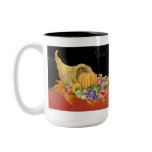 Cornucopia Autumn Harvest Leaves Pomegranate grape Coffee Mug Cornucopia Autumn Harvest Leaves Pomegranate grape Coffee Mug