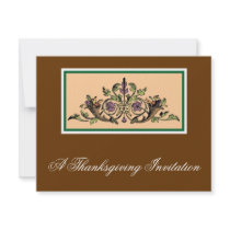 Cornucopia Vintage Thanksgiving Art invitations by AngelCityArt Cornucopia Vintage Thanksgiving Art invitations