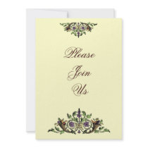 Cornucopia Vintage Thanksgiving Custom Invitations