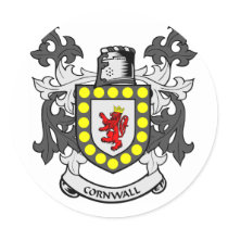 CORNWALL Coat of Arms stickers by familycrest CORNWALL Coat of Arms stickers