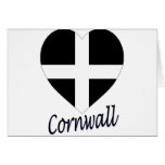Cornwall Flag Heart Greeting Cards