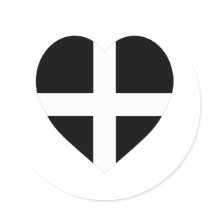 Cornwall Flag Heart stickers by Vexillophile Cornwall Flag Heart stickers