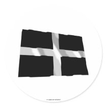 Cornwall Waving Flag stickers by Vexillophile Cornwall Waving Flag stickers