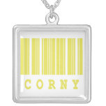 corny funny barcode design pendants