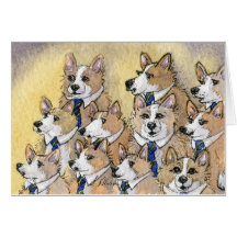 Coro del aullido del perro del Corgi Galés Tarjeta