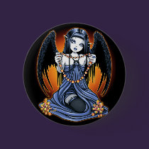 "Corona" Gothic Crystal Angel Art Button buttons