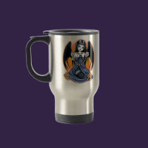 "Corona" Gothic Crystal Angel Art Travel Mug