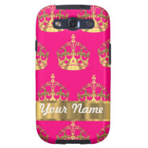 Coronas del oro en rosas fuertes samsung galaxy s3 funda
