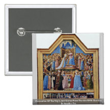 Coronation Of The Virgin, And Scenes From The Life Pinback Button