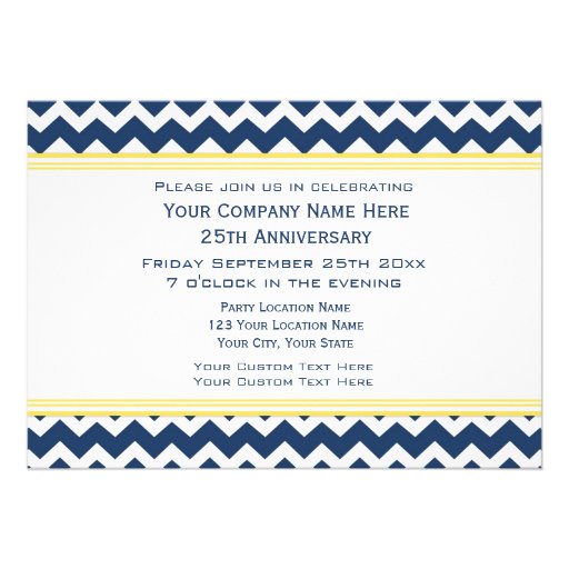 Corporate Anniversary Party Invitations Blue