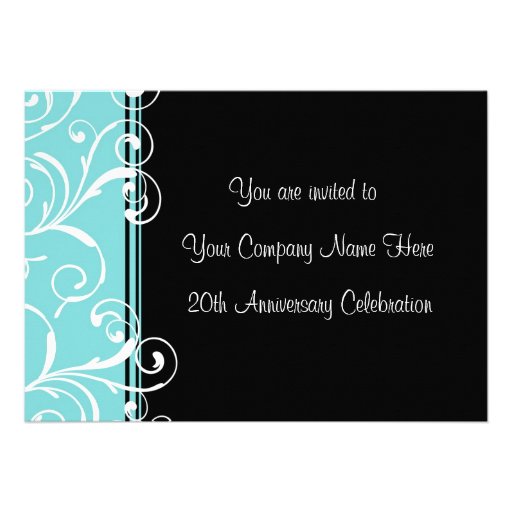 Corporate Anniversary Party Invitations Teal