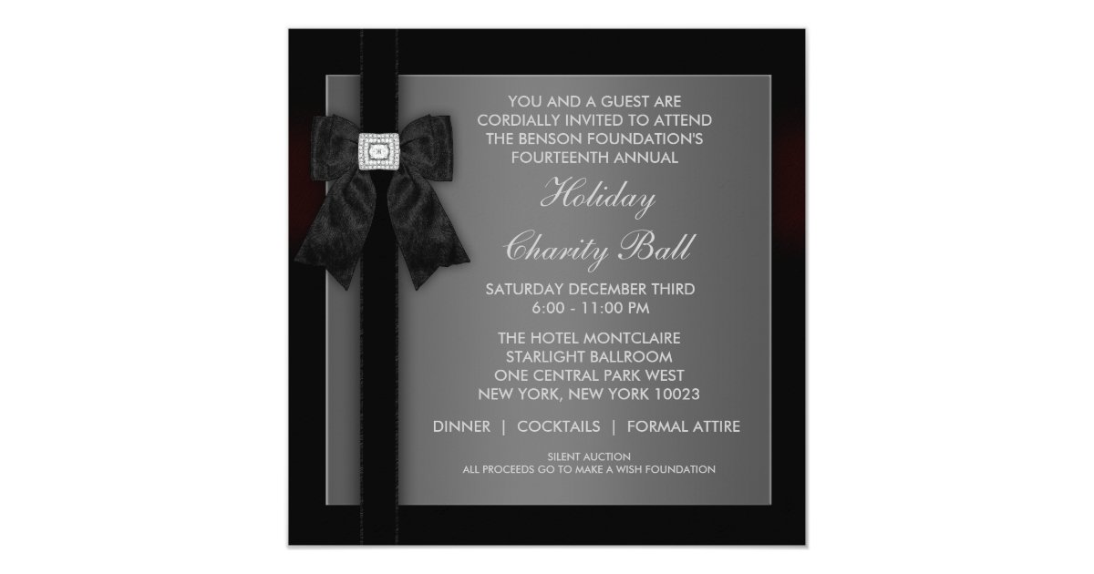 how to say black tie on invitation