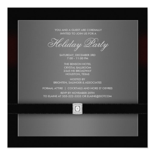 Corporate Black Tie Party Invitation Template (front side)