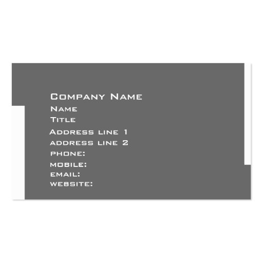 corporate business card (back side)