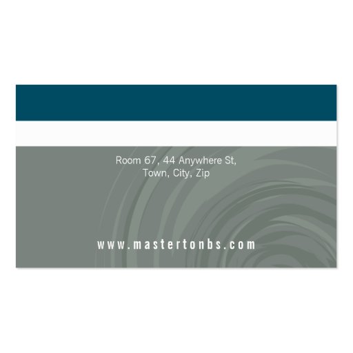 CORPORATE BUSINESS CARD cyclone monogram blue grey (back side)