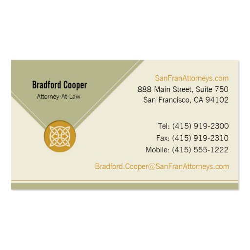 Corporate Celtic Knot Business Card (front side)