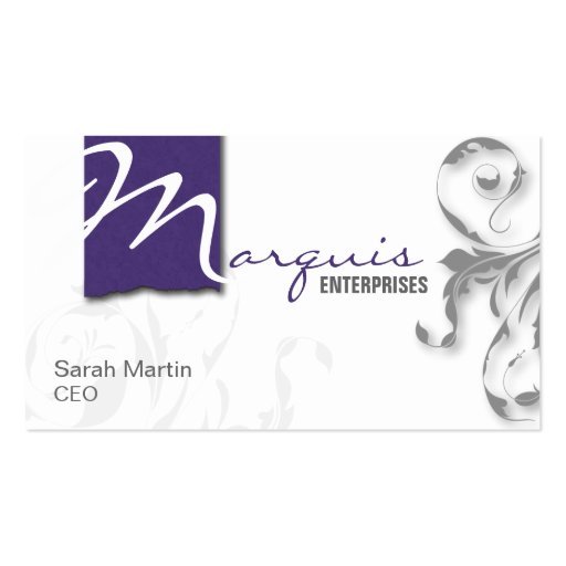 Corporate CEO Business Card Elegant Monogram Zazzle