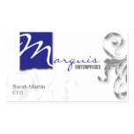 Corporate CEO Business Card Elegant Monogram Blue