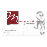 Corporate CEO Business Card Elegant Monogram Red