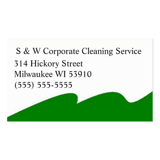 Corporate cleaning service business cards (front side)