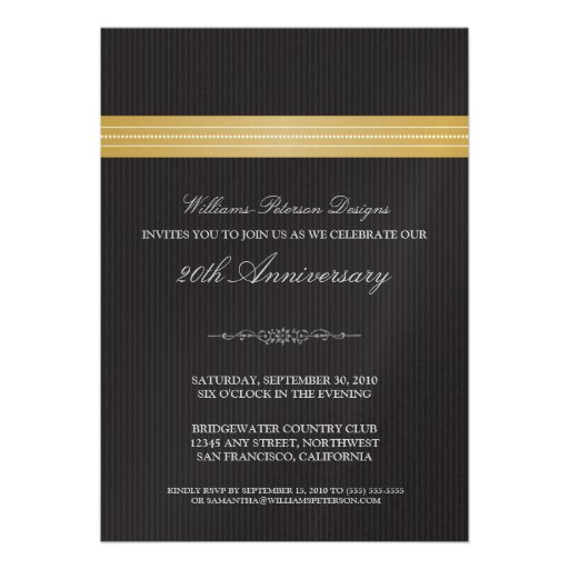 Corporate Event Ribbon Invitation (gold)