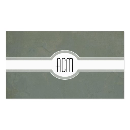 Corporate Gray Green Italian Grunge Vintage Effect Business Card Template (back side)