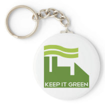 Corporate Green Recycle Keychain