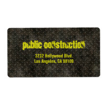 Corporate Metal Constuction Address Label