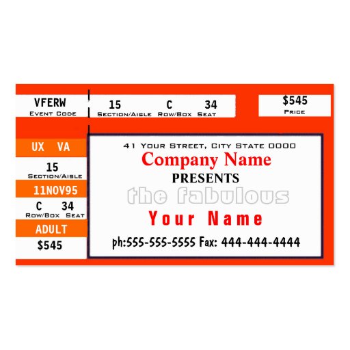 Corporate or Private Business Card (front side)