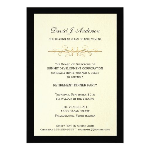 Corporate Retirement Party Invitations (front side)
