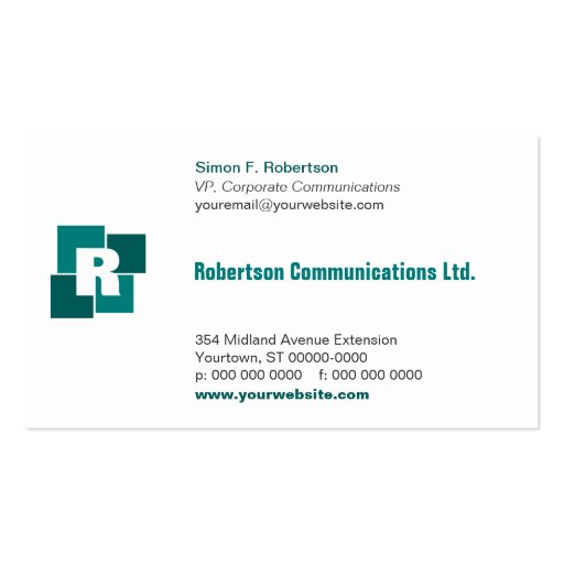Corporate Squares Business Card (front side)