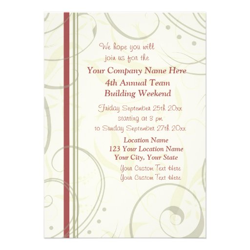 Corporate Team Building Event Weekend Invitations