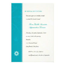 Corporate Vines Turquoise Custom Invites