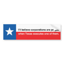 Corporations are not people bumper stickers