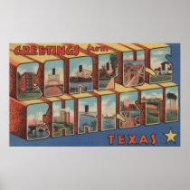 Corpus Christi, Texas - Large Letter Scenes Poster
