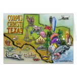 Corpus Christi Tx Cartoon Map cards