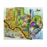 Corpus Christi Tx Cartoon Map t-shirts