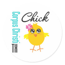 Corpus Christi TX Chick-1 stickers by chicktshirts Corpus Christi TX Chick-1 stickers