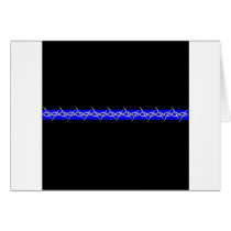 Corrections Barbed Wire Blue Line Greeting Card