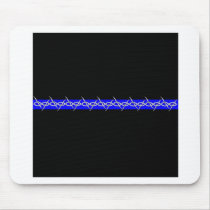 Corrections Barbed Wire Blue Line Mouse Pads
