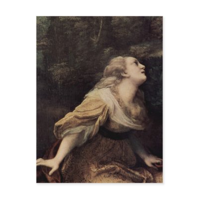 Correggio Noli me tangere, Detail: Hl. Maria Magda Postcard by rahulbiswas