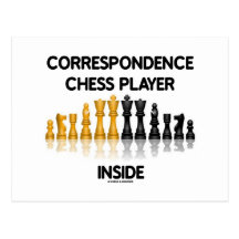 Correspondence Chess Player Inside (Chess Set) Postcard