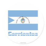 Corrientes flag with name round sticker