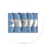 Corrientes waving flag round stickers